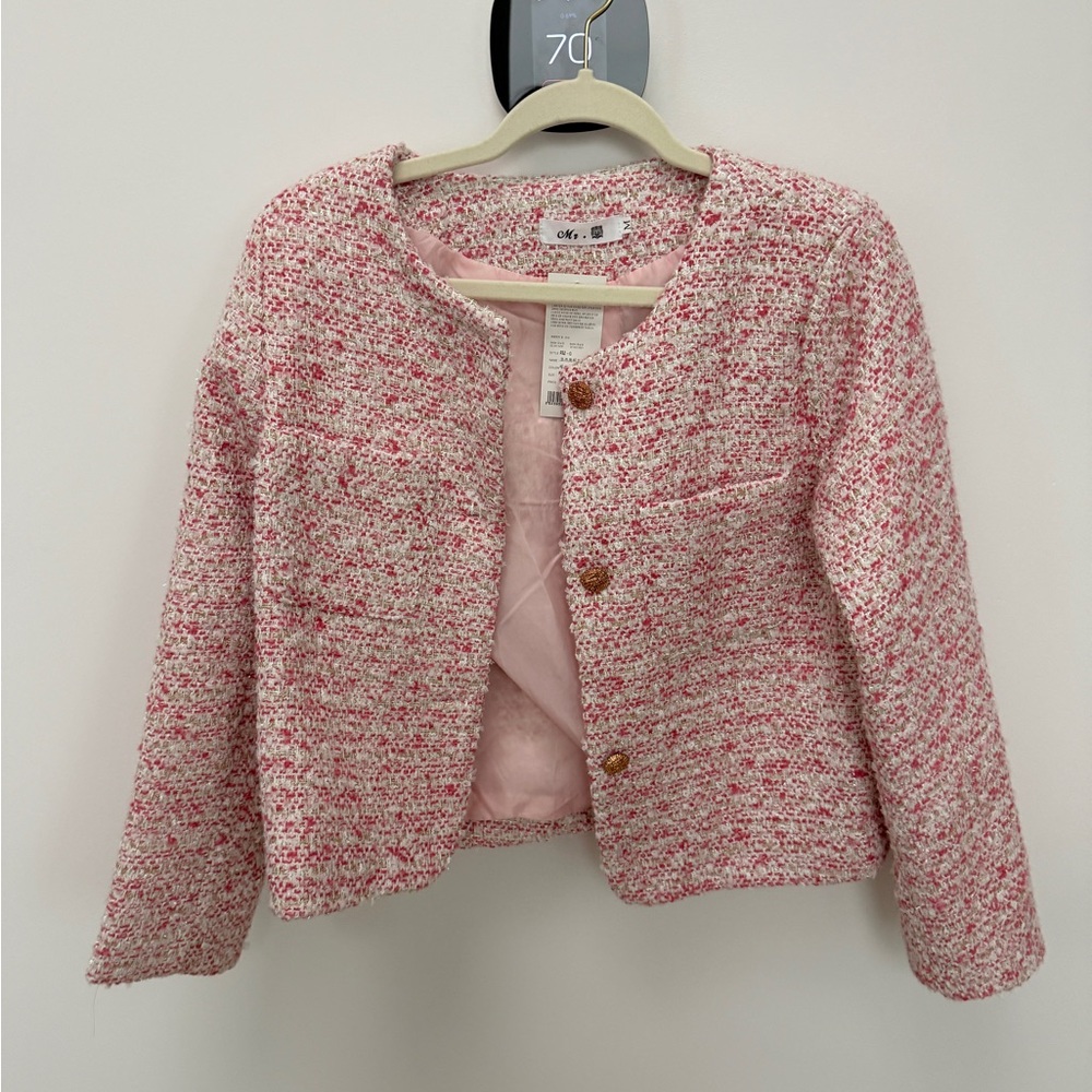 Chic Pink Tweed Jacket